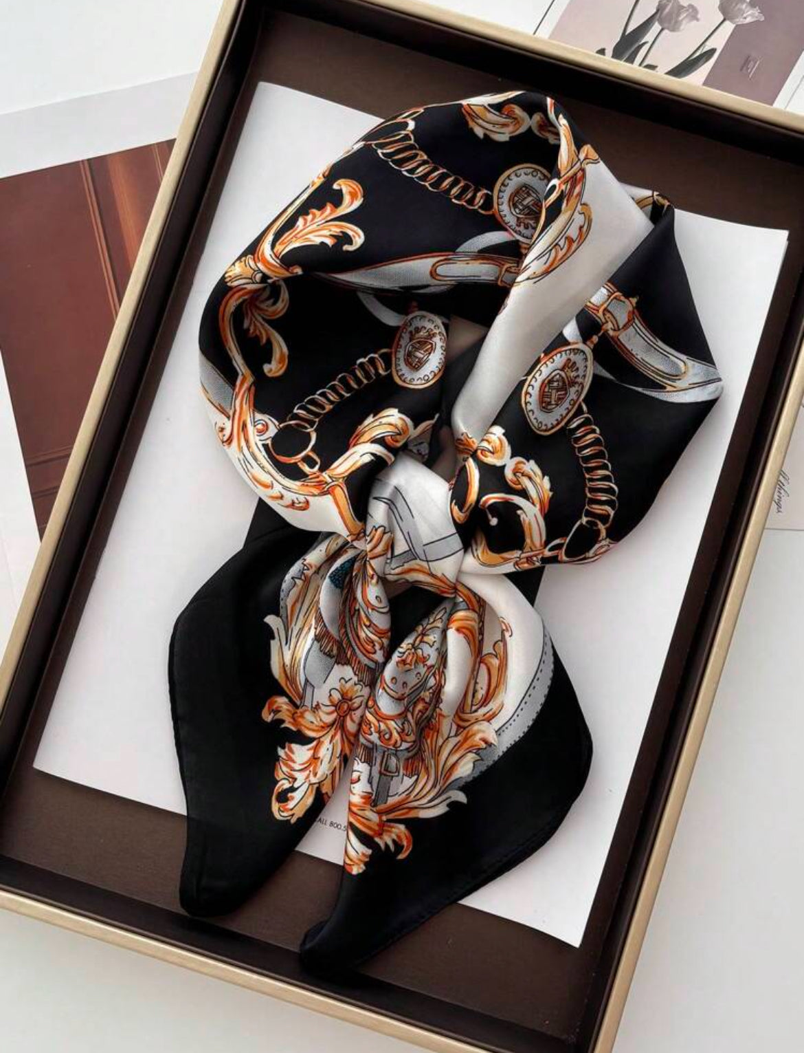 Fashion Paisley Square Satin Headscarf