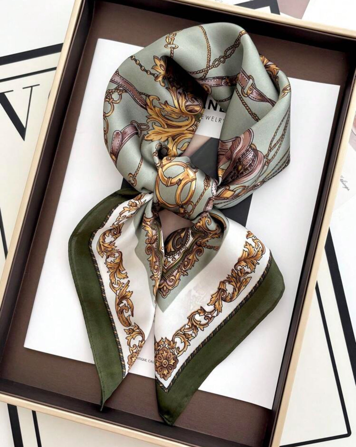 Fashion Paisley Square Satin Headscarf